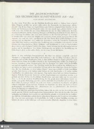 Die "Bilderchronik" Des Sächsischen Kunstvereins 1828-1836