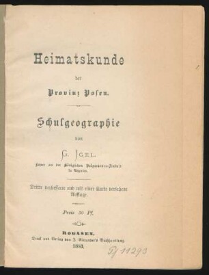 Heimatskunde der Provinz Posen : Schulgeographie