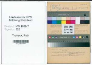 Entnazifizierung Ruth Thunack , geb. 31.01.1914 (Postangestellte)