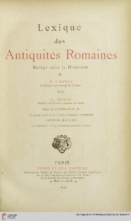 Lexique des antiquités romaines