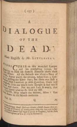 A Dialogue of the Dead