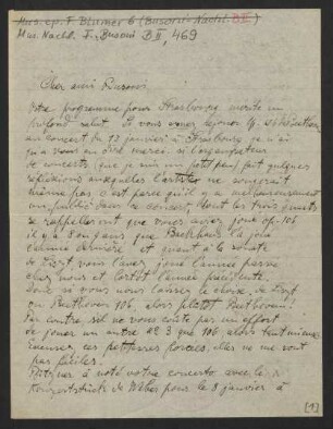 Brief an Ferruccio Busoni, 02.12.1912