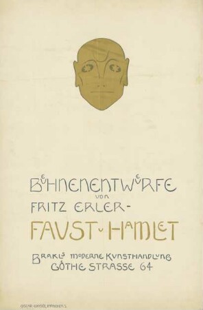 Bühnenentwürfe von Fritz Erler - Faust u Hamlet. Brakls Moderne Kunsthandlung