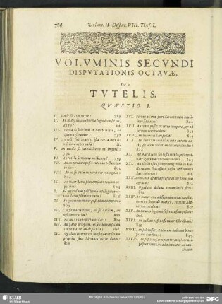 Voluminis Secundi Disputationis Octavae, De Tutelis