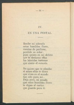 IV : En una postal