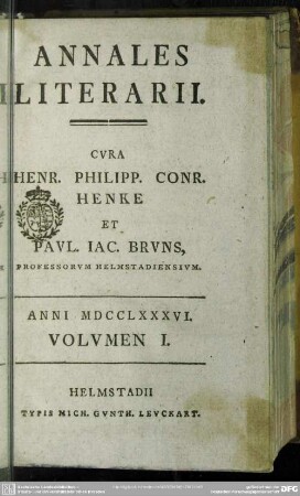 1786,1: Annales literarii Helmstadienses