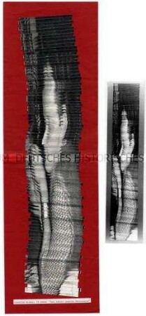 Collage: Männerbildnis zusammengesetzt aus zahlreichen kleinen Streifen (Altersgruppe 14-17)