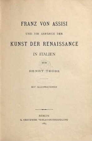 Franz von Assisi und die Anfänge der Kunst der Renaissance in Italien