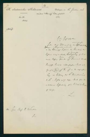 Das akademische Rektoramt an Winkler (16.01.1906)