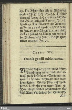 Caput XIV. Omnis gaudii sublationem continens