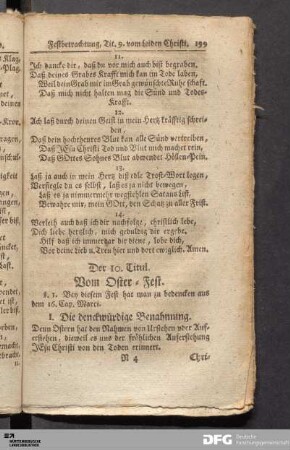 Der 10. Titul. Vom Oster-Fest