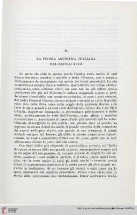 V. La teoria artistica italiana del secolo XVIII
