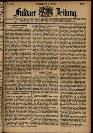 Ausgabe vom Mittwoch, den 05. August 1885.