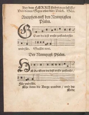 Antiphen auff den Neuntzigsten || Psalm. ||