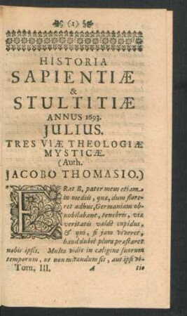Julius. Tres Viae Theologiae Mysticae.