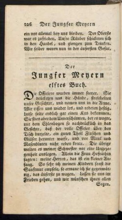 Der Jungfer Meyern elftes Buch.
