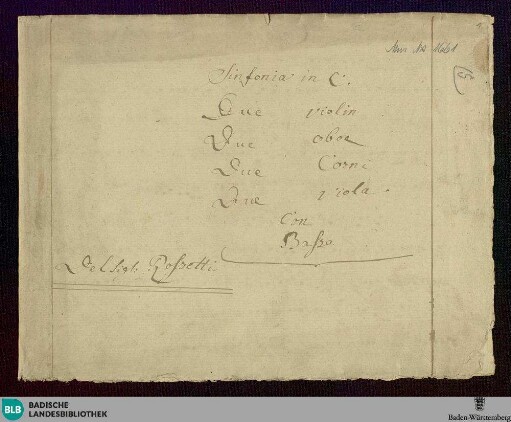 Symphonies - Don Mus.Ms. 1661 : C; MurR A1