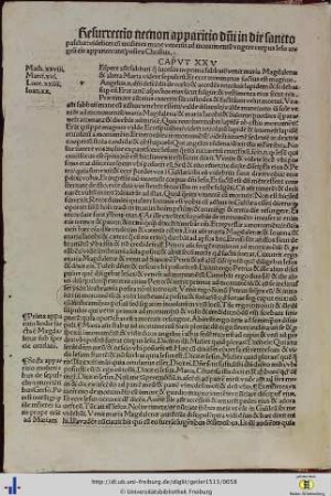 Resurrectio necnon apparitio d[omi]ni in die sancto paschae… Caput XXV.