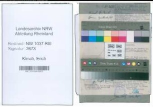Entnazifizierung Erich Kirsch , geb. 16.01.1899 (Lehrer)
