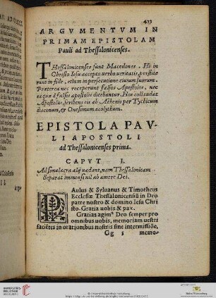 Epistola Pauli Apostoli ad Thessalonicenses prima