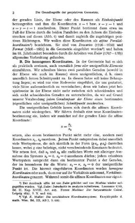 B. Die homogenen Koordinaten.
