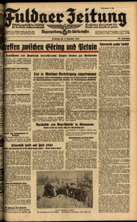 Ausgabe vom Dienstag, den 02. Dezember 1941.