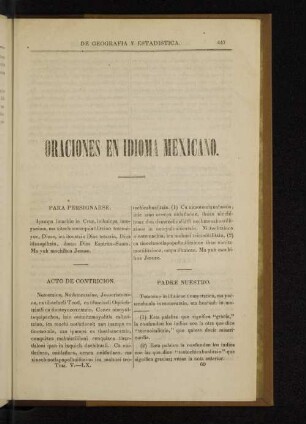 Oraciones en idioma mexicano.