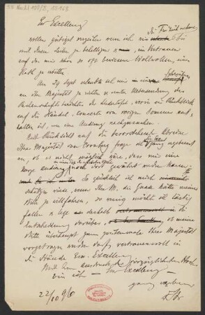 Brief an Goetz Burkhard von Seckendorff : 22.10.1896