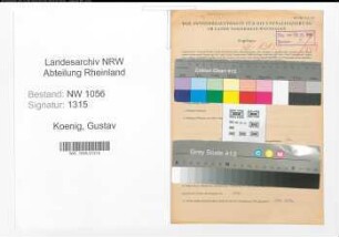 Entnazifizierung Gustav Koenig , geb. 28.02.1894 ()