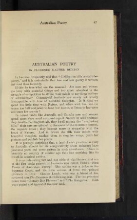 Australian Poetry.