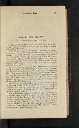 Australian Poetry.