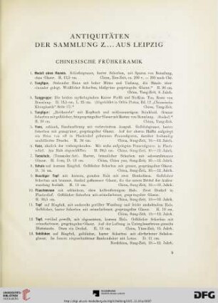 Antiquitäten der Sammlung Z….aus Leipzig (Nr. 1-141)