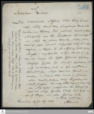 Brief von Gottfried Arnold an [August Hermann Francke].