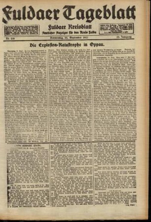 Ausgabe vom Donnerstag, den 22. September 1921.