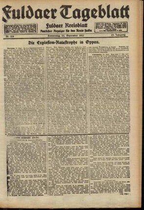 Ausgabe vom Donnerstag, den 22. September 1921.