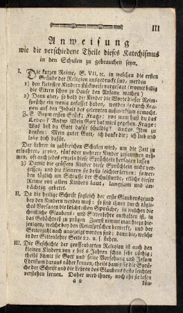 III-VI, Anweisung