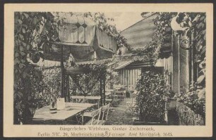 Ansichtskarte Gartenbereich "Bürgerliches Wirtshaus", Marheinekeplatz 8