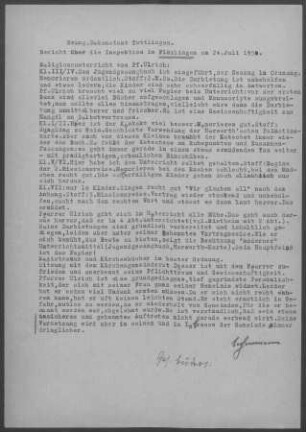 Flözlingen: Inspektionsbericht 1950