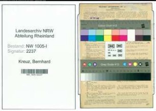 Entnazifizierung Bernhard Kreuz , geb. 15.10.1901 (Tiefbauarbeiter)