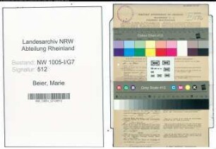 Entnazifizierung Marie Beier , geb. 31.08.1875 ()