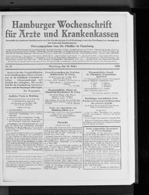 Wissenschaftliche Abende im Allgemeinen Krankenhause Eppendorf.