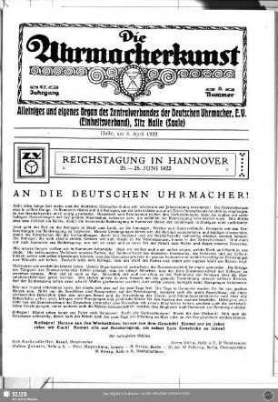 Reichstagung in Hannover, 25. - 28. Juni 1922