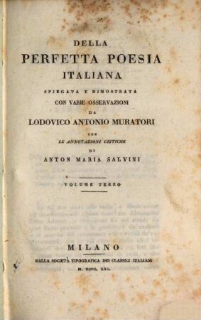 Della perfetta poesia Italiana. 3
