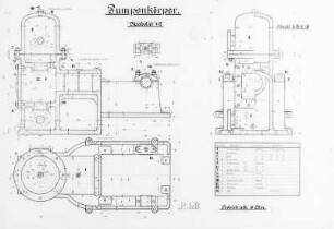 Pumpenkörper, Konstruktionszeichnung : Technikgeschichte | Maschinenbau | Hebezeuge | Pumpen, Ventilatoren, Kompressoren