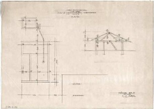 Gsaenger, Gustav; Lenggries (Bayern); Landhaus Baumgartner - Stall- u. Garagenbau (Grundriss Fundament, Schnitt)