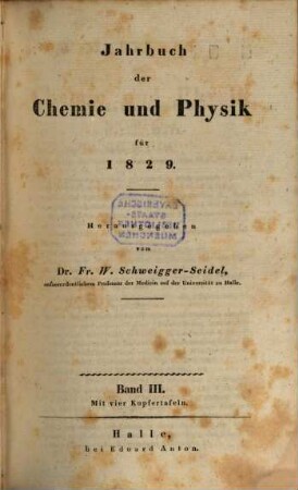 Journal für Chemie und Physik. 57 = Bd. 27. 1829