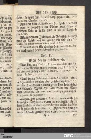 Sect. IV. Von denen Substantivis.