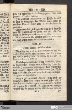 Sect. IV. Von denen Substantivis.
