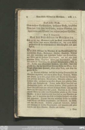 Das erste Buch. Vom wahren Christenthum, heilsame Buße, herzlicher Reue und Leid über die Sünde, wahren Glauben, heiligen Leben und Wandel der rechten wahren Christen.