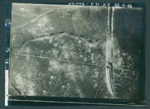 Foto der eigenen rückwärtigen Stellung um und nördlich von Feuillaucourt (Luftbild)